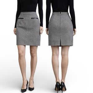 Vintage Houndstooth Pencil Skirt | High Waist Wool Blend Fall Skirt | Women’s 4